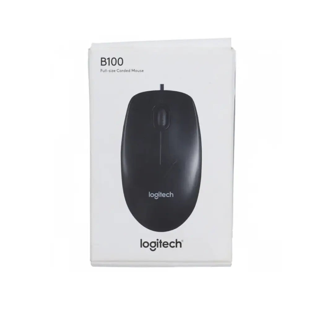 Logitech B100 Full-Size Corded Mouse Black