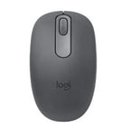 Gray Logitech mouse on a white background