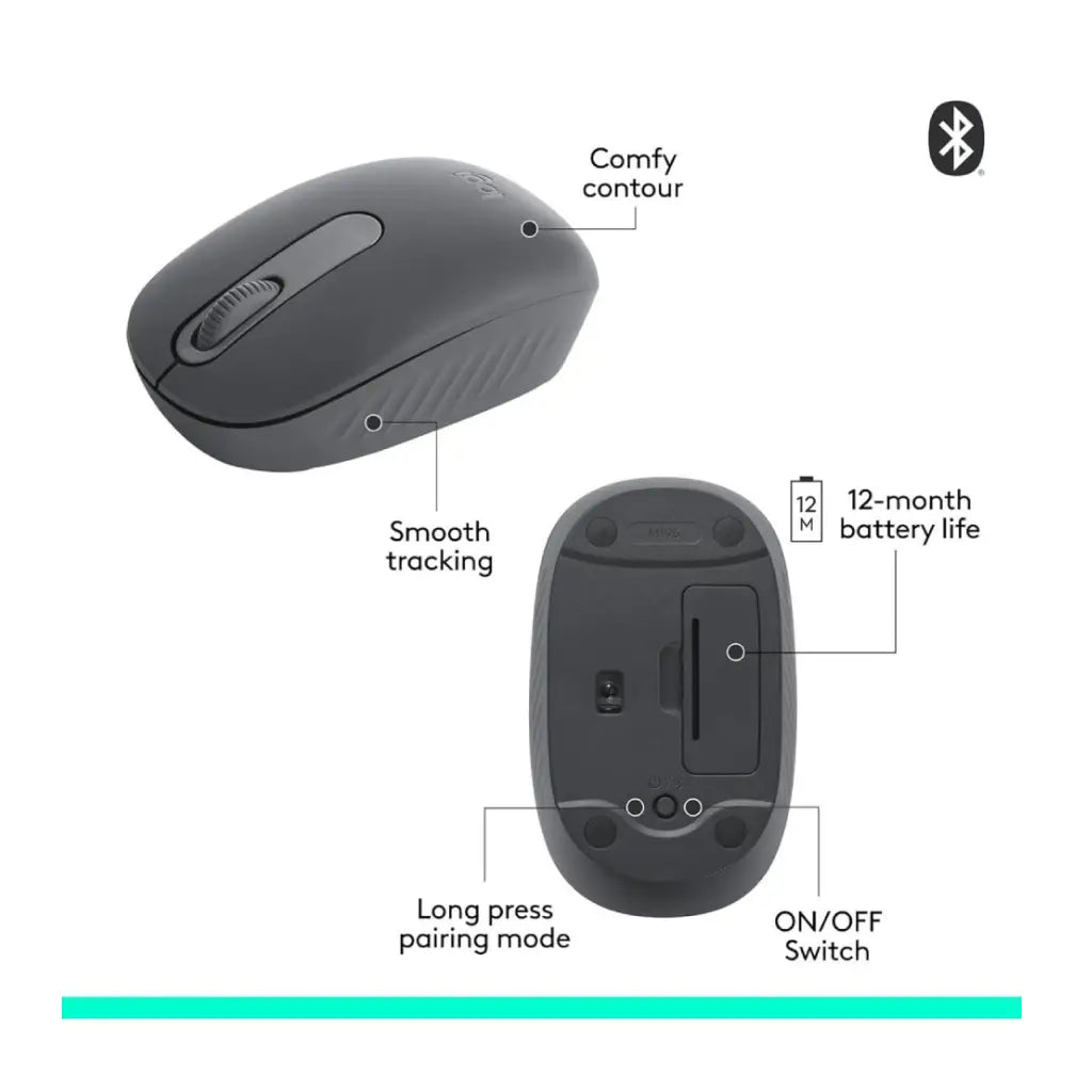 Logitech M196 Bluetooth Wireless Mouse, Compact and Portable Mouse