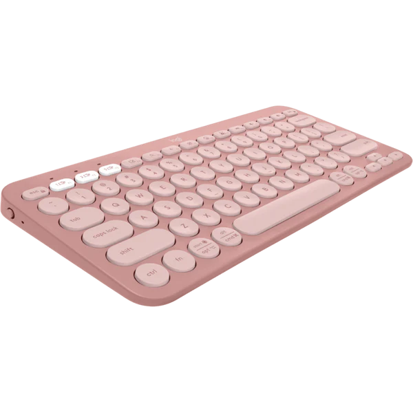Logitech K380s Pebble Keys 2 Bluetooth Wireless Keyboard – White & Rose