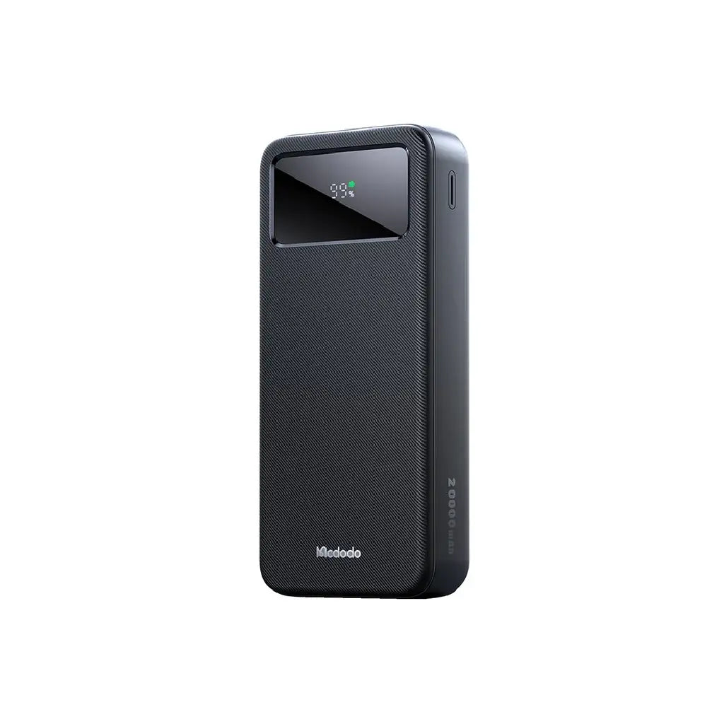 Front view of McDodo MC-4220 10000mAh portable power bank with digital battery display