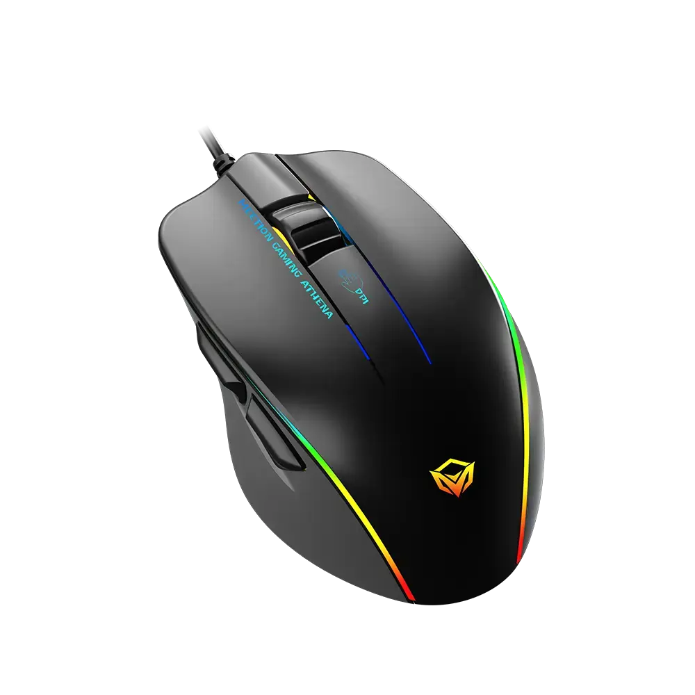 Gaming mouse with RGB lighting on a white background