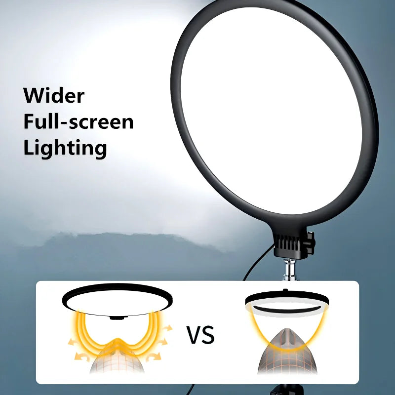 NEEPHO 36CM LED SOFT RING LIGHT WITH 360 ROTATING PAN TILT