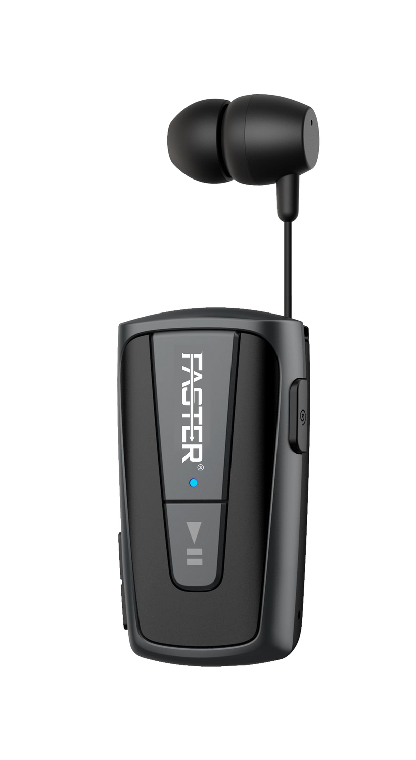 FASTER R12 Pro Retractable Bluetooth Headset Clip-on Earbuds