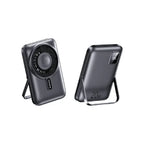REMAX RPP-695 magnetic wireless power bank 10000mAh showing stand mode and 20W charging