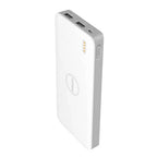 White power bank with multiple ports on a white background
