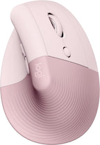 Logitech Lift Vertical Wireless Mouse – Comfort Meets Style (Gray, Black & Rose)