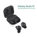 Samsung Galaxy Buds FE with charging case on a white background