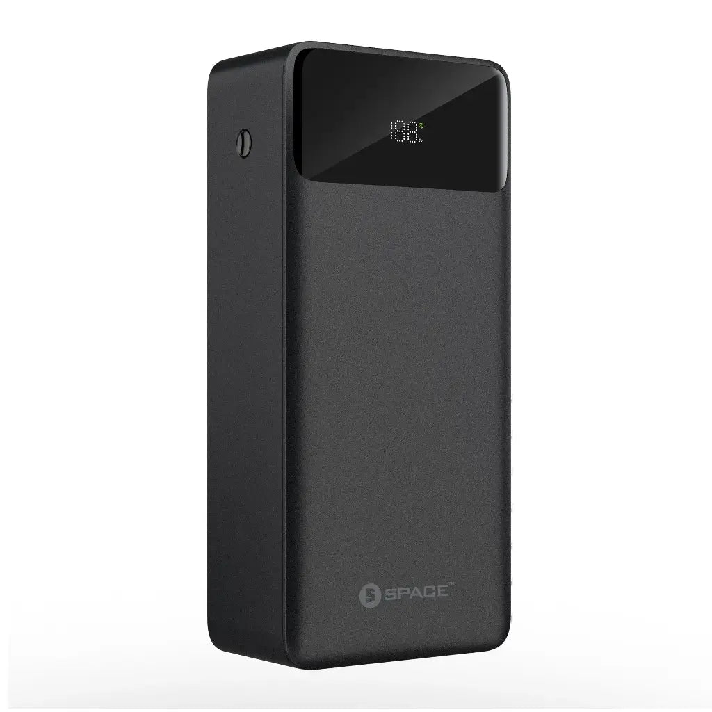 Speed PD QC 3.0 Power Bank 30000mAh angled side view showing slim durable design fast charging power bank