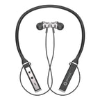 Bluetooth neckband headphones with control unit on a white background