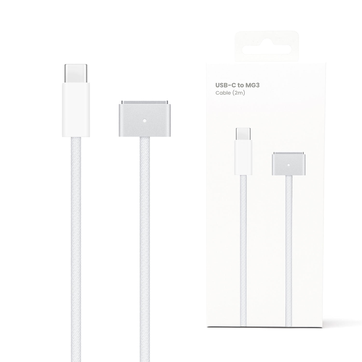 Set of USB-C to MFi cables on a white background