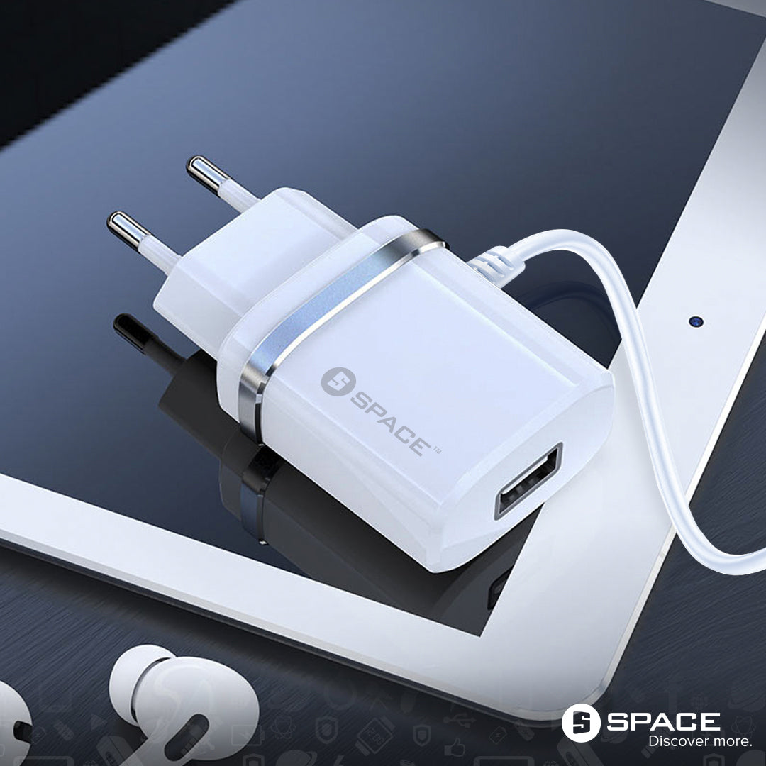 Space WC-105 Micro USB Cable 2.4A Wall Charger