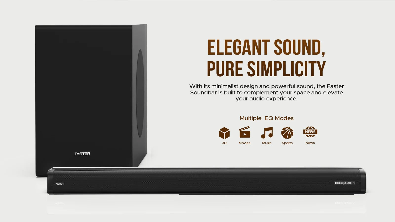 Faster Theater Pro Soundbar T2000 - Dolby Audio