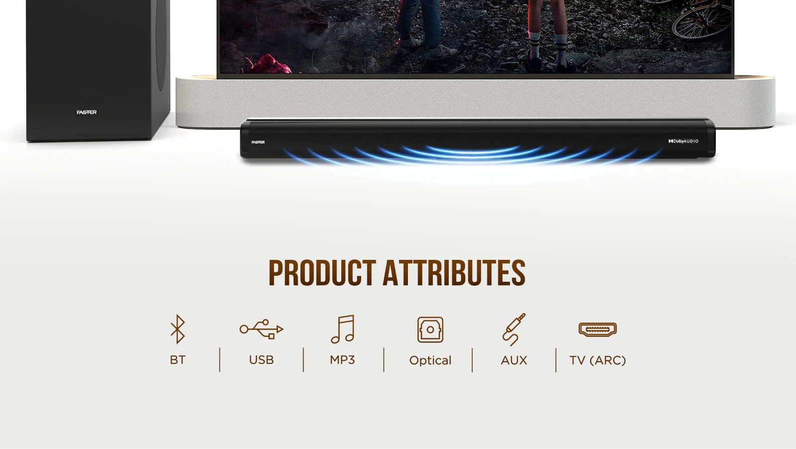 Faster Theater Pro Soundbar T2000 - Dolby Audio
