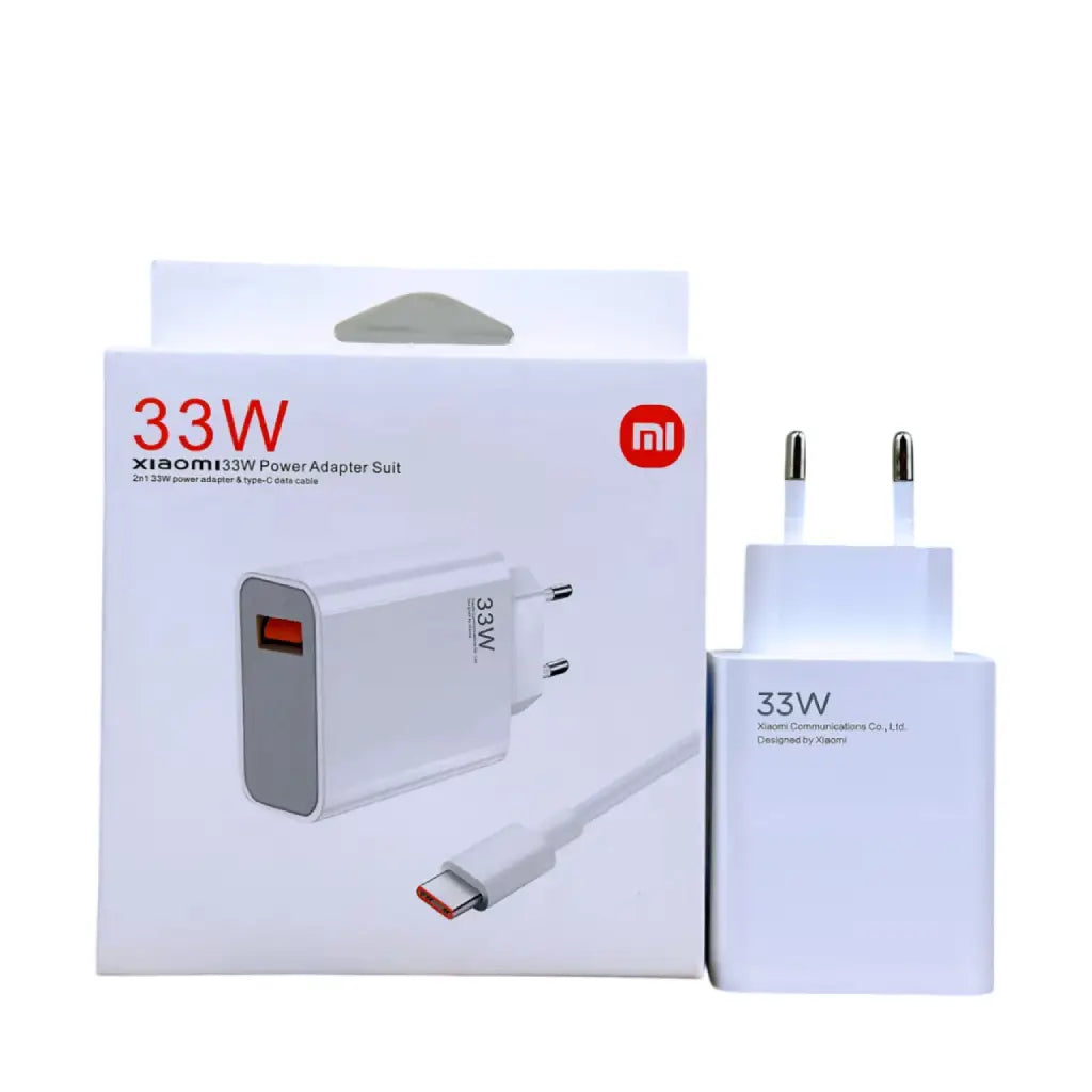 XIAOMI 33W EU PLUG QC3.0 FAST QUICK WALL CHARGER WITH CABLE
