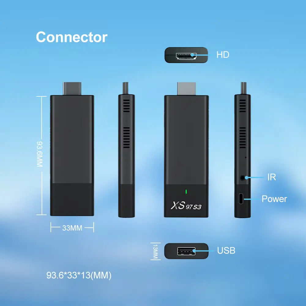 Xs97 S3 Allwinner H313 Android 10 Dual Wifi Quad Core 2gb+8gb 4k Tv Stick