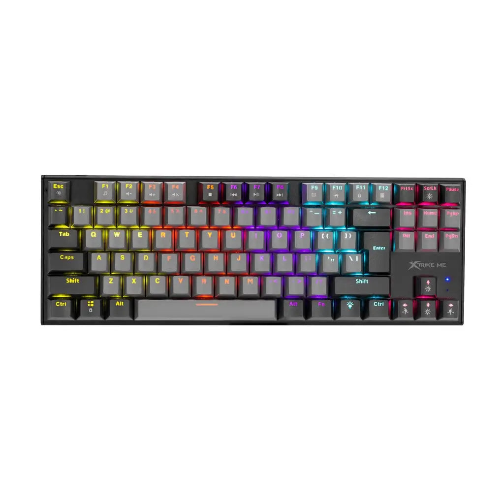 Gaming keyboard with RGB backlighting on a white background