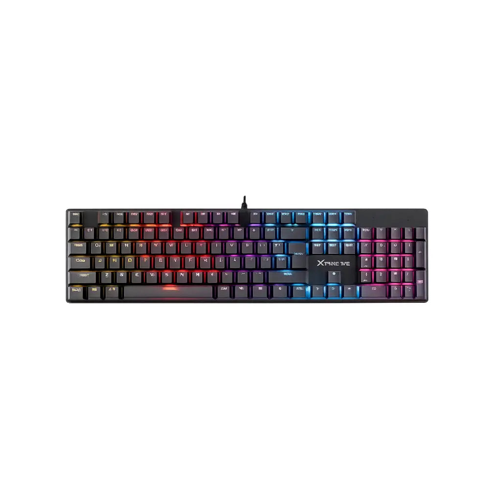 Gaming keyboard with RGB lighting on a white background