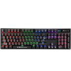Gaming keyboard with RGB lighting on a white background