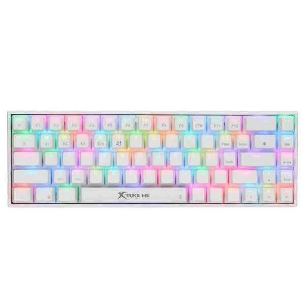 Colorful keyboard with rainbow backlighting on a white background