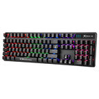 Gaming keyboard with RGB lighting on a white background