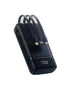 Aspor A316 20000mah 22.5w High Speed Built In Cable Fast Charging Power Bank Black