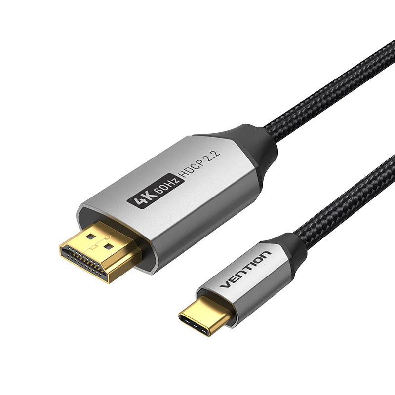 USB-C to HDMI Cable 2M Black Aluminum Alloy Type (Support HDCP2.2)