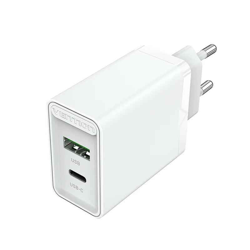 Vention 2-Port USB(A+C) Wall Charger (18W/20W) EU-Plug White