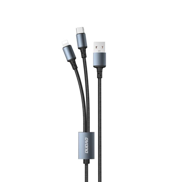 DUDAO TGL2 6A 2-In-1 Charging Cable Type C Lightning USB Cable