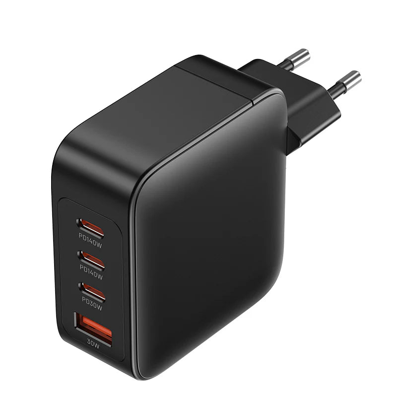 Vention 4-Port USB (C + C + C + A) GaN Charging Kit (140W/140W/30W/30W) EU-Plug Black