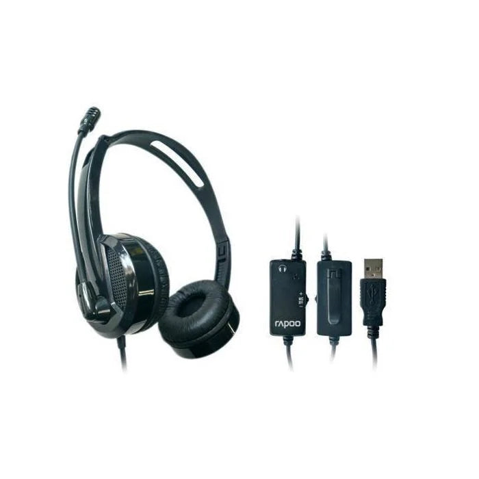 Rapoo H120 USB Stereo Headset – High-Fidelity Digital Audio with Noise-Cancelling Mic & In-line Controls