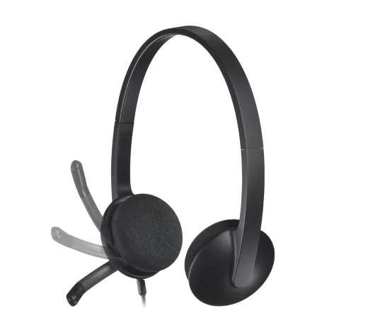 Logitech H340 USB Headset – Crystal Clear Digital Stereo Sound with Noise-Cancelling Mic