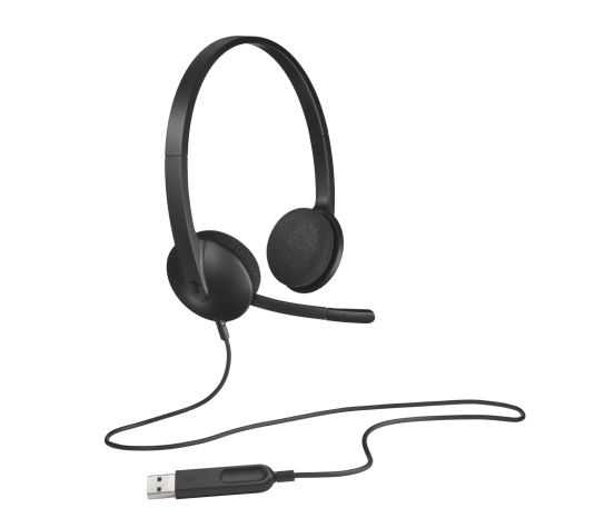 Logitech H340 USB Headset – Crystal Clear Digital Stereo Sound with Noise-Cancelling Mic