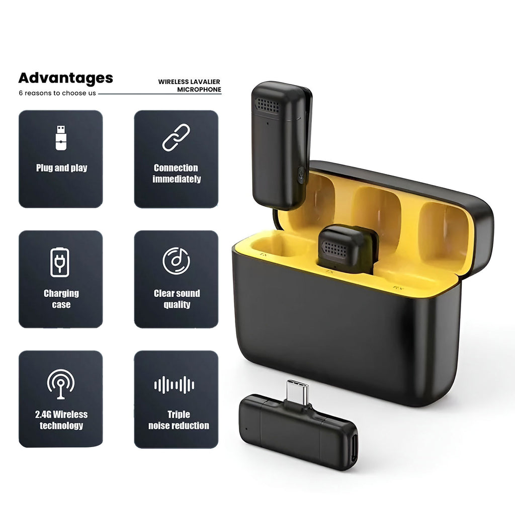K13 TYPE-C ANC DUAL WIRELESS LAVALIER MICROPHONE