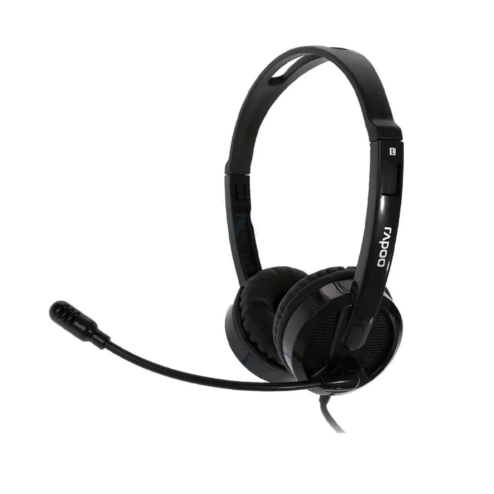 Rapoo H100 Wired Stereo Headset – High-Quality Audio with Noise-Cancelling Rotary Mic & 3.5mm Jack
