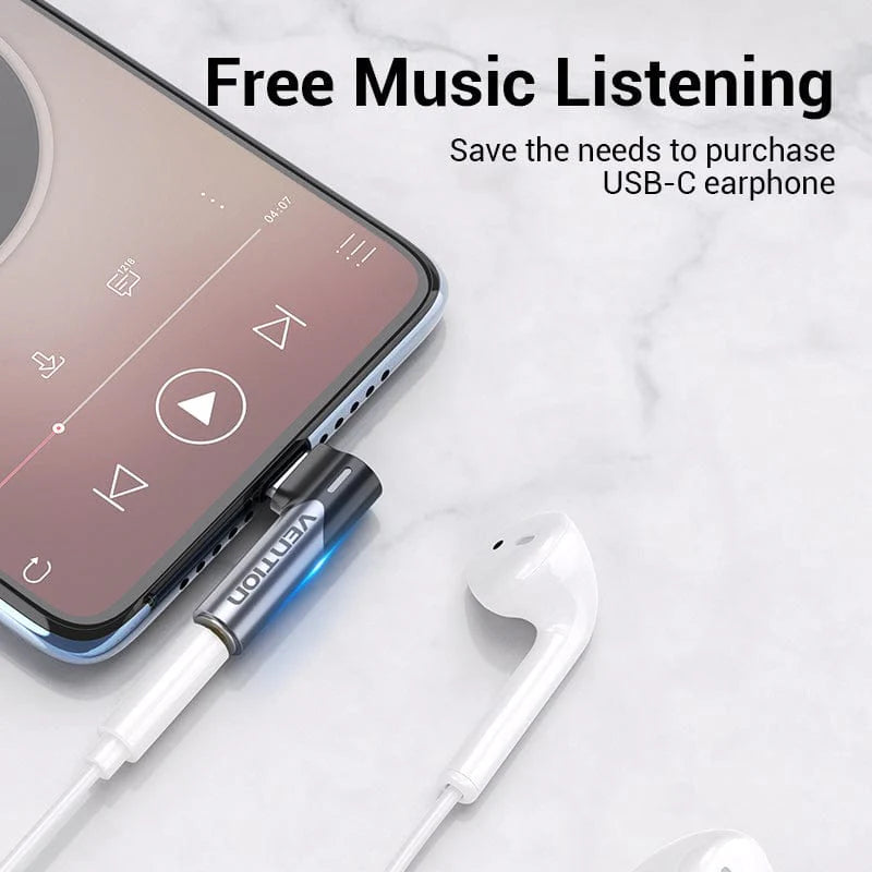 Vention USB-C Male to 3.5mm Female Audio Adapter Aluminum Alloy Type