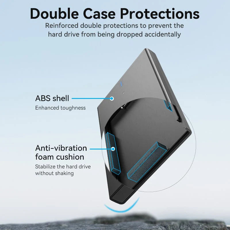 Vention 2.5 Inch SATA Hard Drive Enclosure (USB 3.0 Micro-B) Black