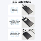 Vention 2.5 Inch SATA Hard Drive Enclosure (USB 3.1 Gen 2-C) Black