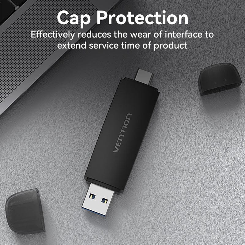 Vention 2-in-1 USB 3.0 A+C Card Reader(SD+TF) Black Dual Drive Letter 0 Reviews