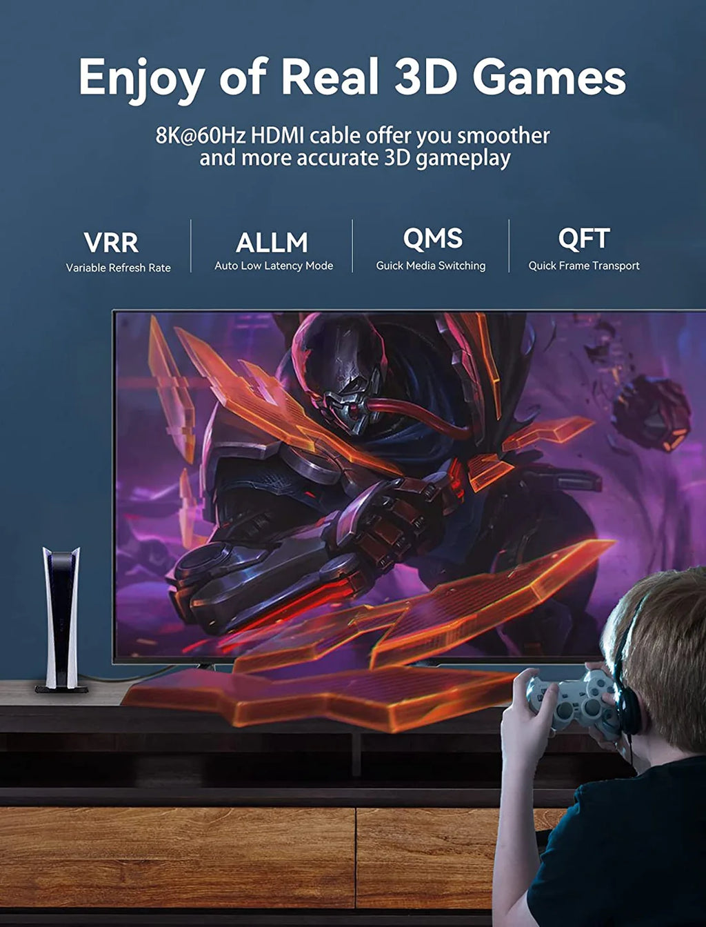 Vention 8K HDMI Male to Male Cable Black 1M