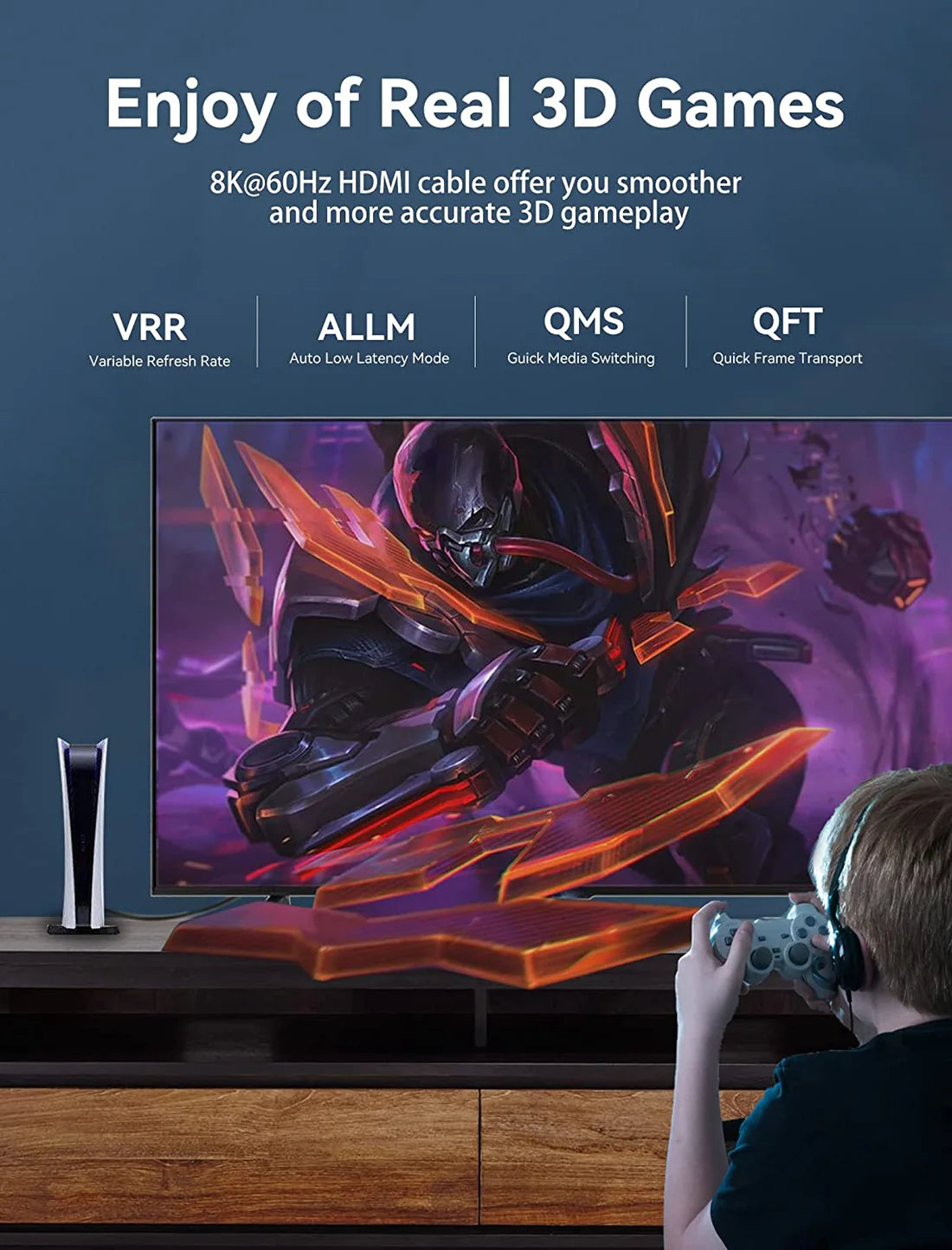 Vention 8K HDMI Male to Male Cable Black 1M