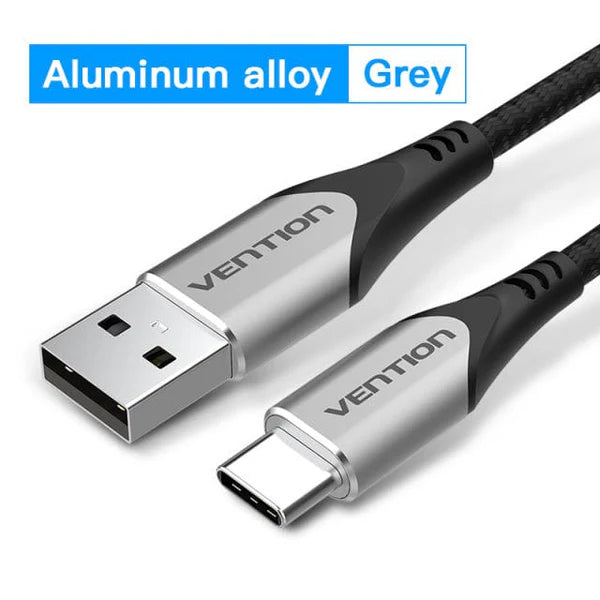 Cotton Braided USB 2.0 to Micro USB Cable 1M Gray Aluminum Alloy Type