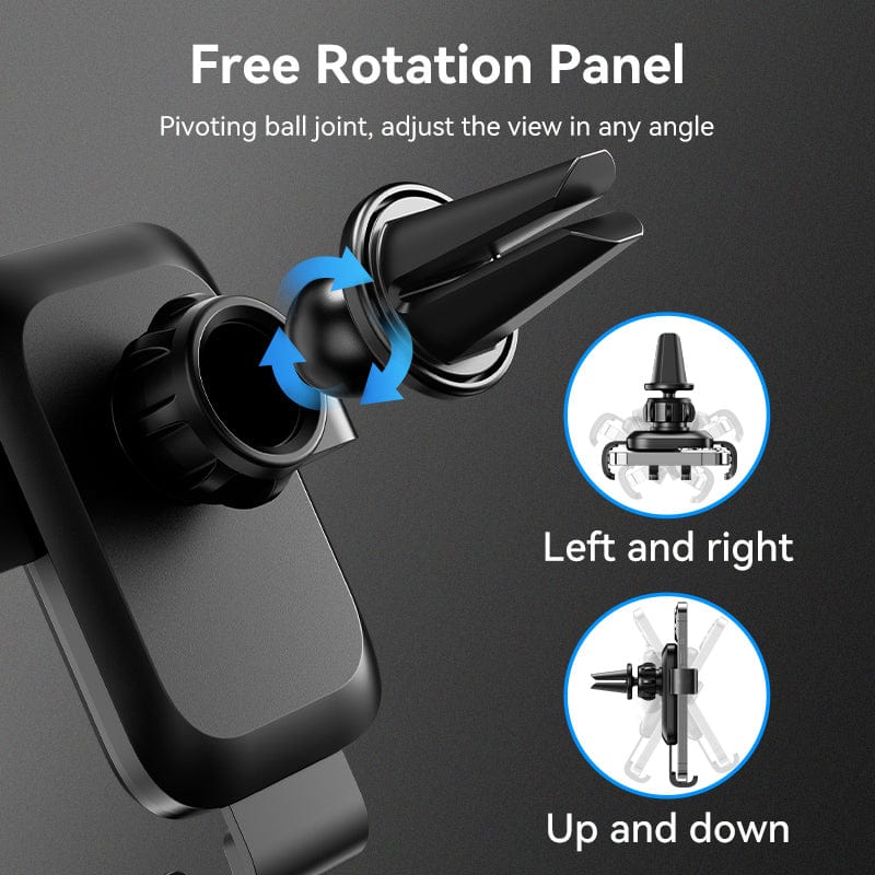 Auto-Clamping Car Phone Mount With Duckbill Clip Black Square Fashion Type