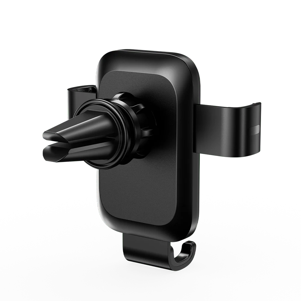 Auto-Clamping Car Phone Mount With Duckbill Clip Black Square Fashion Type