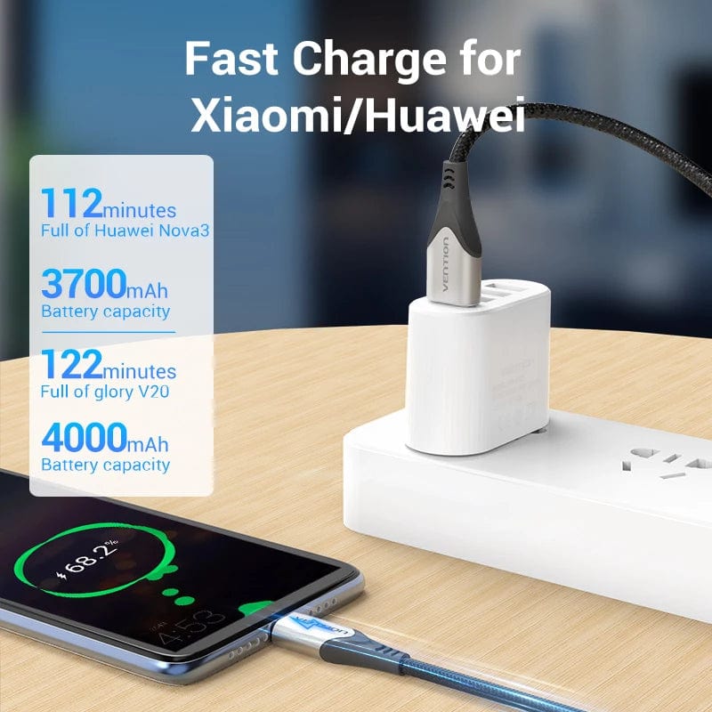 Cotton Braided USB 2.0 to Micro USB Cable 1M Gray Aluminum Alloy Type