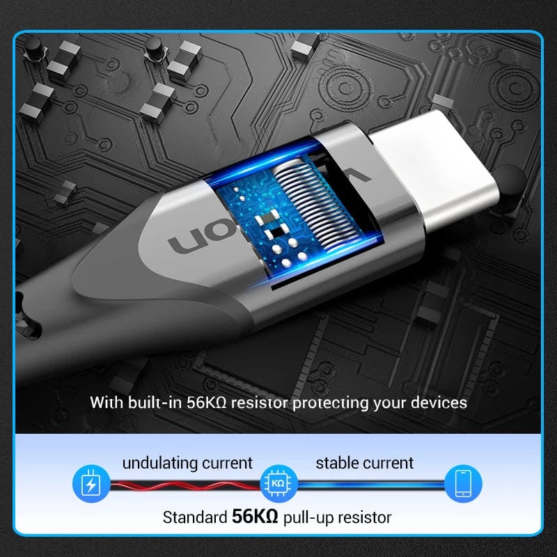 Cotton Braided USB-C to USB 2.0-A Cable 2M 3A Gray Aluminum Alloy Type