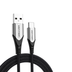 Cotton Braided USB 2.0 to Micro USB Cable 1M Gray Aluminum Alloy Type