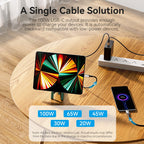 Cotton Braided USB 2.0 C Male to C Male 5A Cable 1.2M Gray Zinc Alloy Type