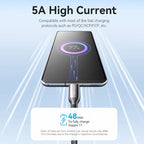 Cotton Braided USB 2.0 C Male to C Male 5A Cable 1.2M Gray Zinc Alloy Type