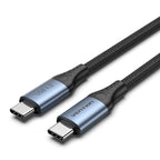 Cotton Braided USB 4.0 C Male to C Male 5A Cable 1M Gray Aluminum Alloy Type